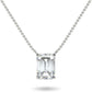 IGI Certified 14K Gold 1/3 to 1-1/2 Carat Rectangular Emerald-Cut Lab Grown Diamond Suspended Solitaire Pendant Necklace (G-H Color, VS1-VS2 Clarity), 18" - Choice of Gold Color, Weights