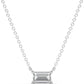 IGI Certified 1/4 Ct Emerald Cut Lab Grown Diamond 14K Gold East-West Solitaire Necklace (G-H Color, VS1-VS2 Clarity) - 18” - Choice of Metal Color