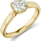 IGI Certified 1.0 Carat Round Brilliant-Cut Lab Created Diamond 14K Gold Classic 4-Prong Solitaire Engagement Ring (I-J Color, VS1-VS2 Clarity) - 14K Yellow Gold, Size 5.5