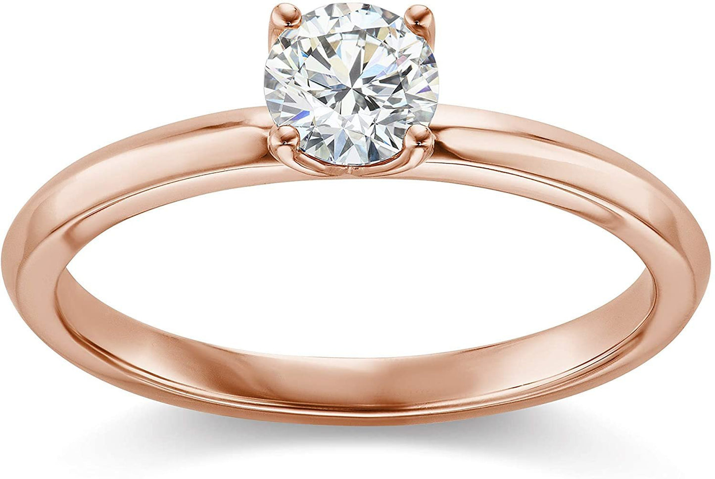 IGI Certified 2.0 Carat Round Brilliant-Cut Lab Created Diamond 14K Gold Classic 4-Prong Solitaire Engagement Ring (G-H Color, VS1-VS2 Clarity) - 14K Rose Gold, Size 7-1/4