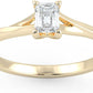 IGI Certified 1/4 Ct Emerald Cut Lab Grown Diamond 14K Gold Split Shank Solitaire Engagement Ring (G-H Color, VS1-VS2 Clarity) - Choice of Gold Color