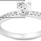 IGI Cert 14K Gold Lab Created Diamond Solitaire with Accents Engagement Ring