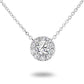 14K White Gold 3/8+ Cttw Lab Grown Round-Cut Diamond Halo Pendant 16"-18" Necklace (G-H Color, VS1-SI2 Clarity)