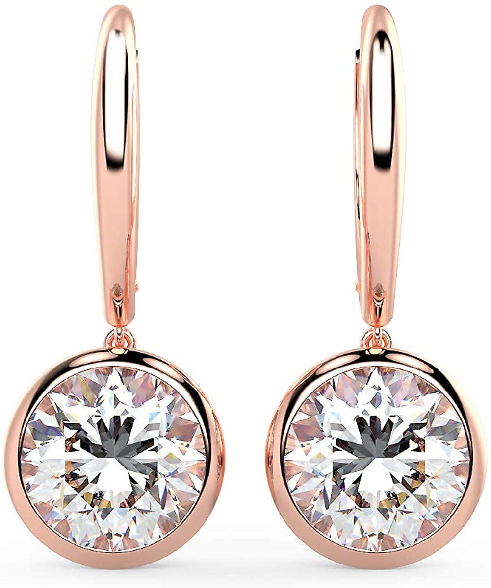 2 ct Brilliant Round Cut Drop good Dangle Designer Genuine Flawless Simulated Alexandrite 14K 18K Yellow Gold Earrings Lever Back