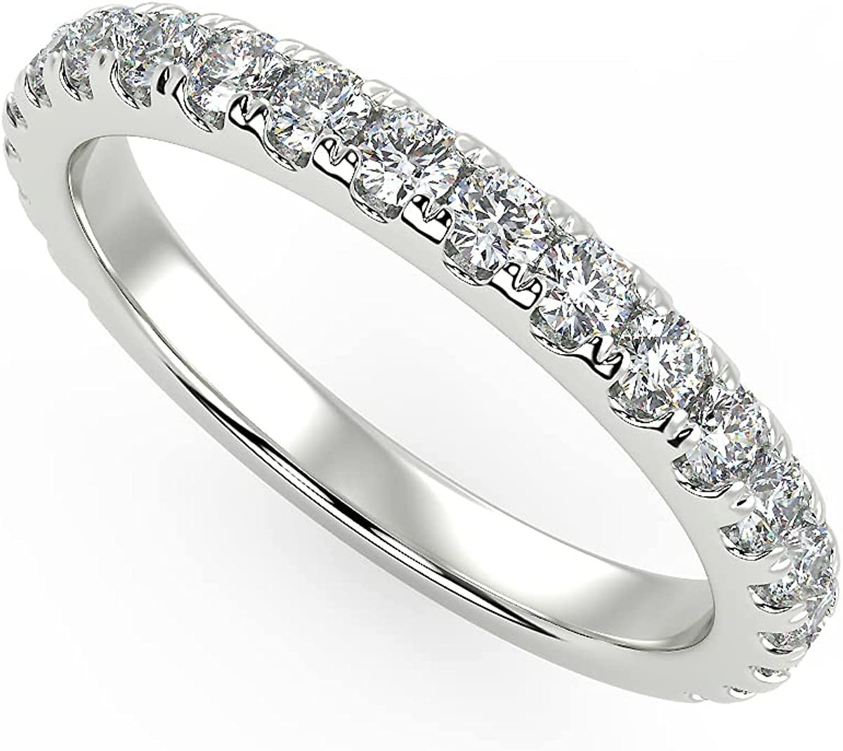 14K Rose 1 Cttw Round Brilliant-Cut Lab Grown Diamond Eternity or Promise Ring (H-I Color, SI1-SI2 Clarity) - Size 5