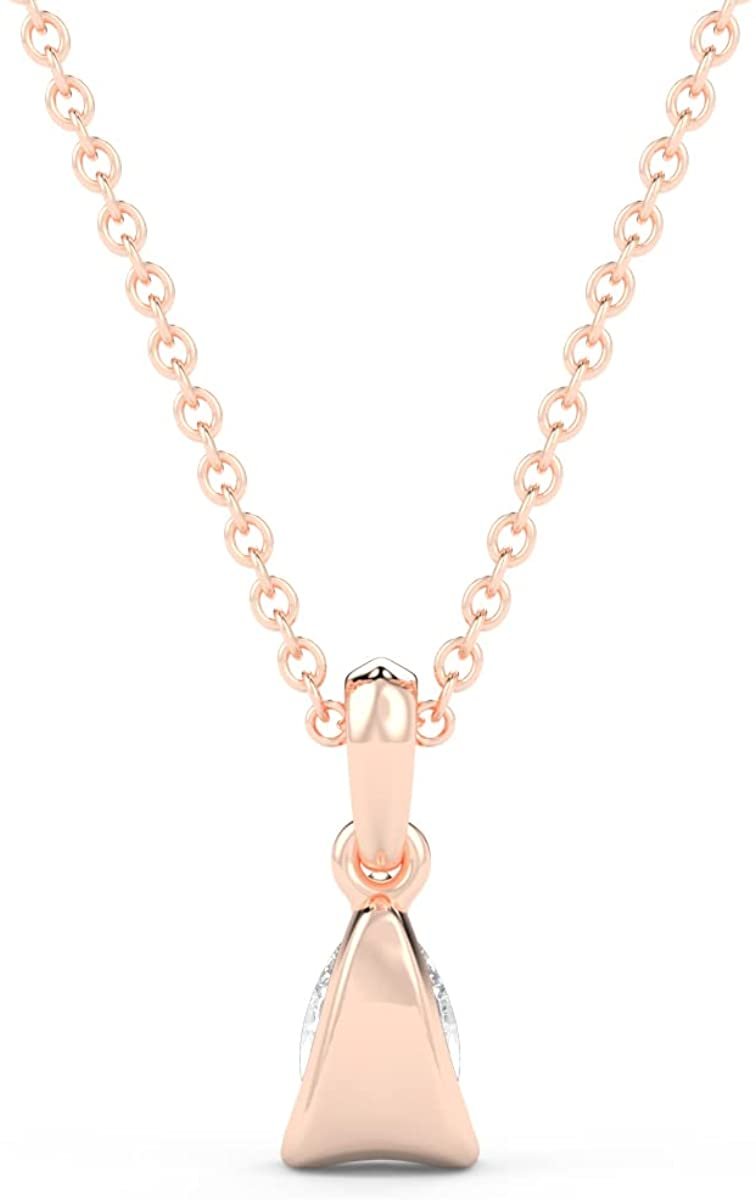 IGI Certified 1/5 Ct Pear Cut Lab Grown Diamond 14K Gold 4 Prong Solitaire Pendant Necklace (G-H Color, VS1-VS2 Clarity) - 18” - Choice of Metal Color