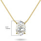 IGI Certified 14K Gold 1/3 to 1-1/2 Carat Oval Shape Lab Created Diamond Suspended Solitaire Pendant Necklace (G-H Color, VS1-VS2 Clarity), 18" - Choice of Gold Color