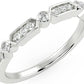 10K White Gold 1/8 Cttw Lab Created Diamond Alternating Round & Hexagonal Bezel Engagement Ring (G-H Color, SI1-SI2 Clarity) - Size 5