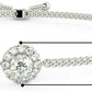 14K White, Yellow or Rose Gold 1/2 Cttw Round Brilliant-Cut Lab Grown Diamond Halo Style Bolo Bracelet, Adjustable 5"-8" (G-H Color, VS1-VS2 Clarity)