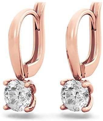 14K Gold 2/3 Cttw Round Brilliant-Cut Lab Created Diamond Four-Prong Leverback Drop Earrings (G-H Color, VS1-VS2 Clarity) - Choice of 14K Gold Color