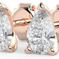 IGI Certified 1/2 Cttw Pear Cut Lab Grown Diamond 14K Gold 3-Prong Pushback Stud Earrings (G-H Color, VS1-VS2 Clarity) - Choice of Gold Color