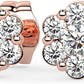 10K Rose Gold 1/5 Cttw Lab Created Diamond 4.5mm Hybrid 6-Prong Bezel Set Floral Cluster Stud Earrings (G-H Color, SI1-SI2 Clarity)