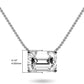 IGI Certified 14K Gold 1/3 to 1-1/2 Carat Rectangular Emerald-Cut Lab Grown Diamond Horizontal Solitaire Pendant Necklace (G-H Color, VS1-VS2 Clarity), 18" - Choice of Gold Color