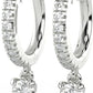 10K Gold 1/2 Cttw Lab Created Diamond 3/4" Long 4-Prong Dangle Style Huggie Earrings (G-H Color, SI1-SI2 Clarity) - Choice of Gold Color
