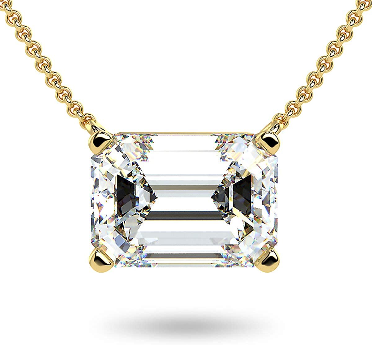 LÚDERE 14K Gold Angular Pendant Necklace Lined with Diamond or White Sapphire Mirror Pave on A 1mm Rolo Chain Diamond
