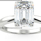 IGI Certified 14K White Gold 9/10 to 2.0 Carat Emerald-Cut Lab Created Diamond Classic Solitaire Engagement Ring (G-H Color, VS1-VS2 Clarity)