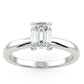 IGI Certified 14K White Gold 9/10 to 2.0 Carat Emerald-Cut Lab Created Diamond Classic Solitaire Engagement Ring (G-H Color, VS1-VS2 Clarity)