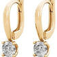 14K Gold 2/3 Cttw Round Brilliant-Cut Lab Grown Diamond Four-Prong Leverback Drop Earrings (G-H Color, VS1-VS2 Clarity) - Choice of 14K Gold Color