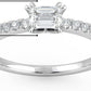 IGI Certified 1/3 Cttw Emerald Cut Lab Grown Diamond 14K Gold East West Pave Set Band Engagement Ring (G-H Color, VS1-VS2 Clarity) - Choice of Color