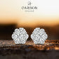 .925 Sterling Silver 1/4 Cttw Round Brilliant Lab Grown Diamond Floral Cluster Stud Earrings (G-H Color, SI1-SI2 Clarity)