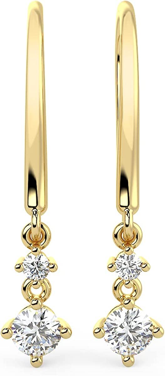 10K Yellow Gold Micro Pave Diamond Earrings 1.00ctw - Manhattan Jewelers