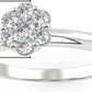 10K Gold 1/5 Cttw Round Brilliant-Cut Lab Grown Diamond Flower Cluster Engagement Ring (G-H Color, SI1-SI2 Clarity) - Choice of Gold Colors