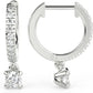 .925 Sterling Silver 1/2 Cttw Lab Grown Diamond Huggie Hoop & Gem Drop Earrings (G-H Color, SI1-SI2 Clarity)